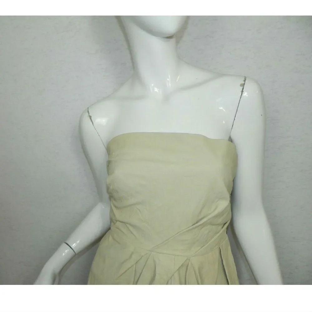 ‎Grai Leather Dress Beige Nude Size Small